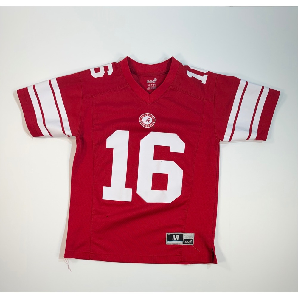 Gen2 Alabama Crimson Tide Youth Medium 10/12 Football Jersey Red White 16 NCAA
